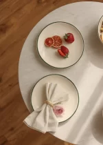 بشقاب و پیش‌دستی دور سبز - تصویر 2